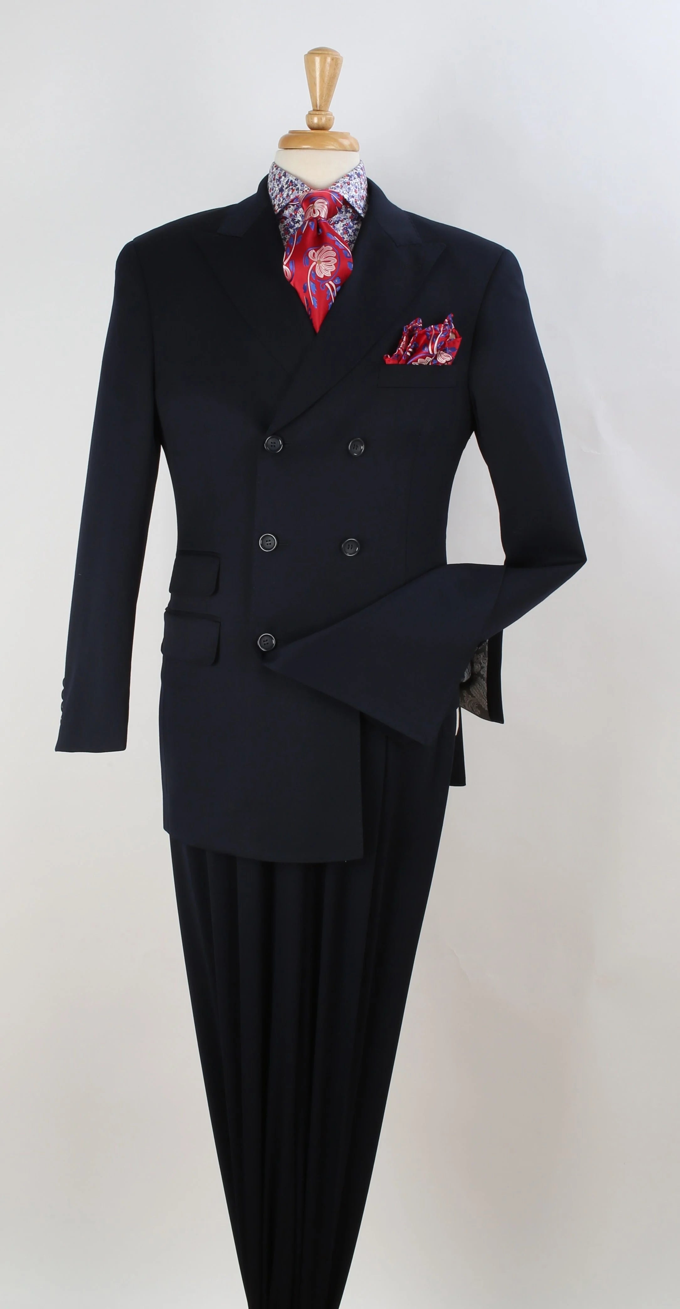 Apollo King Men s 3pc Double Breasted Suit Solid Colors