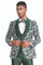 "Men's Slim Fit Paisley Shawl Lapel Tuxedo - One Button Vested Prom 2025 Suit in Hunter Green"