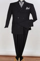 Apollo King Men's 2 Piece Double Breasted Suit Wide Peak Lapel