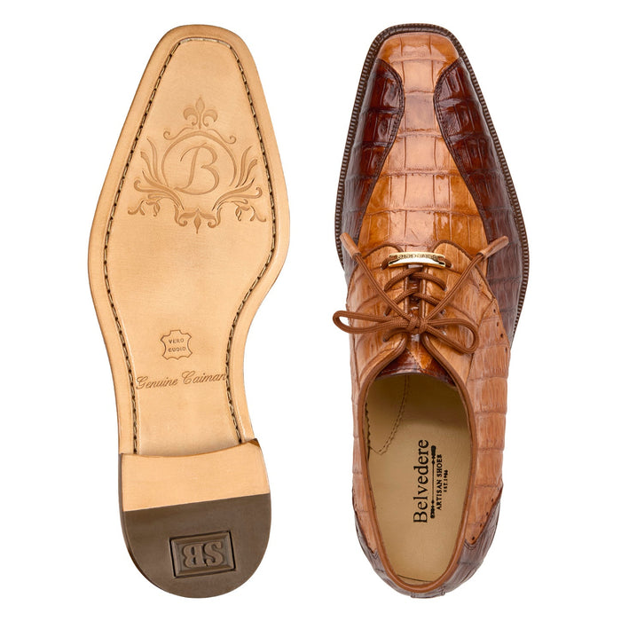 Belvedere Domenico Saddle Antique Walnut Leather Dress Shoe