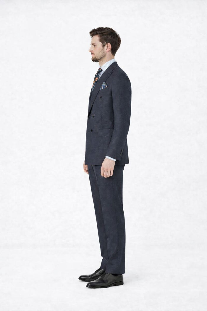Double Breasted Suits - Vested Suits Wool Fabric - Apolo King Brand - Gray Plaid Suit-New Designer Collection