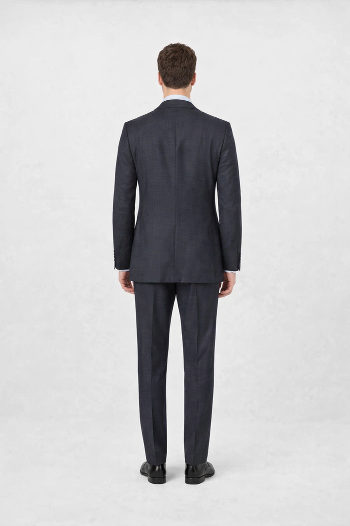 Double Breasted Suits - Vested Suits Wool Fabric - Apolo King Brand - Gray Plaid Suit-New Designer Collection