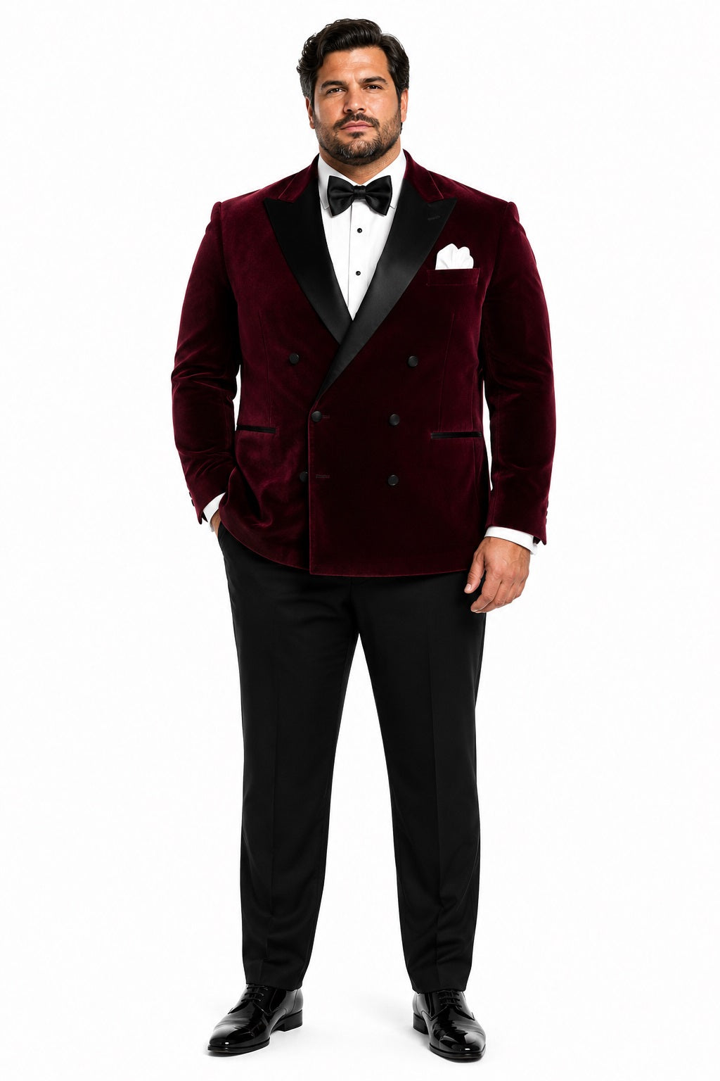 Double Breasted Tuxedo - Velvet Tuxedo Dinner Jacket Burgundy