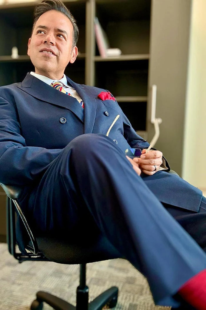 Cheap Priced Suit - Mens Classic Double Breasted Poplin Suit