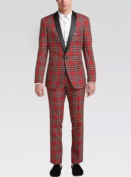 Red Plaid Suit - Mens Christmas Suit