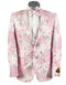 Light Pink Suit For Mens 2 Button Pink, Silver, & White Floral Paisley Prom 2025 and Wedding Tuxedo Blazer