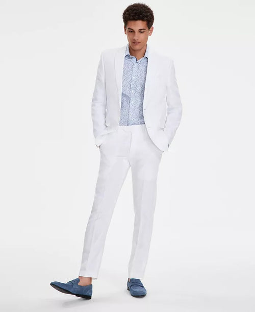 Men's Slim-Fit Linen Suit Separates, Created for Macy's white