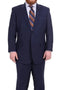 Mix And Match Suits Men's Super 130'S Textured Portly Fit Dark Navy Blue Suit For Men 2 Button Suit Executive Fit Suit - Mens Portly Suit