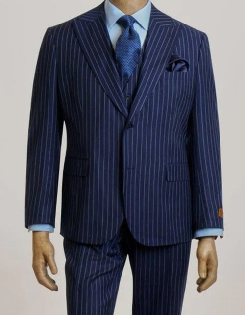 Steve Harvey Suits - Navy Suit - Designer Brand Suit No Pleated Pants Modern Fit - New Arrival