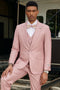 "Mens Stacy Adams Suit -Stacy Adams Men's Modern Vested Suit - One Button, Rose Pink Pinstripe"