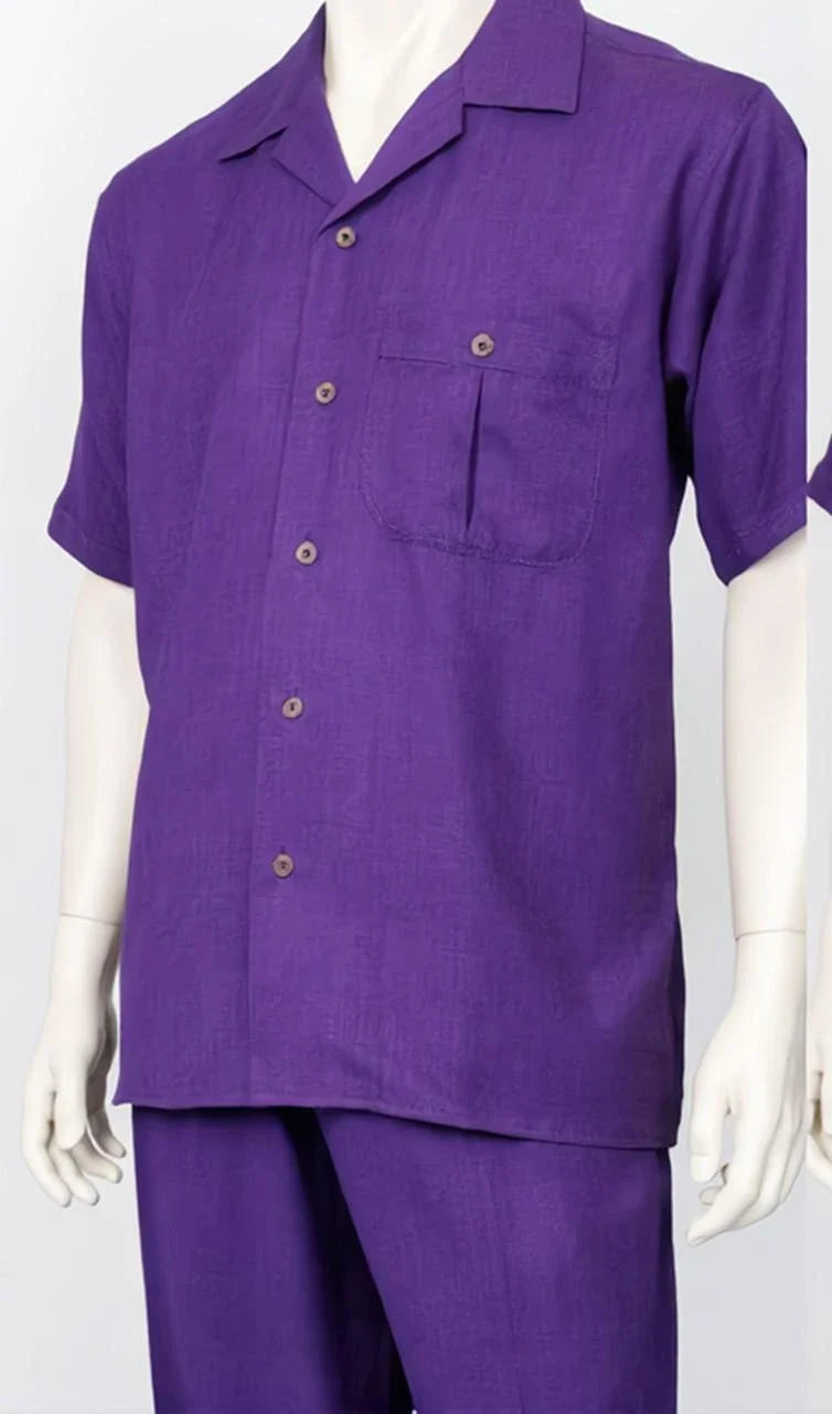 Dreams Mens Purple Short Sleeve Walking Suit Daytona 256-19
