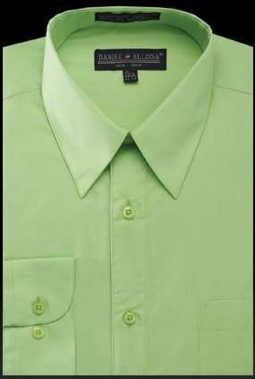 "Apple Green Men's Regular Fit Dress Shirt - Basic Style"