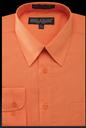 "Orange Men's Regular Fit Dress Shirt - Basic Style"