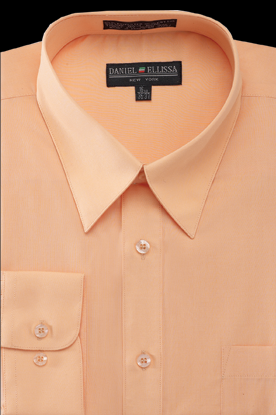 "Peach Men's Regular Fit Dress Shirt - Basic Style"