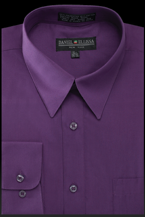 Purple Men's Regular Fit Dress Shirt - Basic Style
