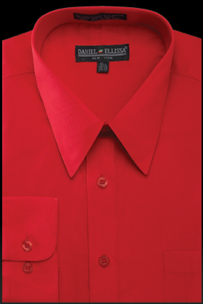 "Red Men's Regular Fit Dress Shirt - Basic Style"