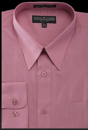 "Rose Pink Men's Regular Fit Dress Shirt - Basic Style"