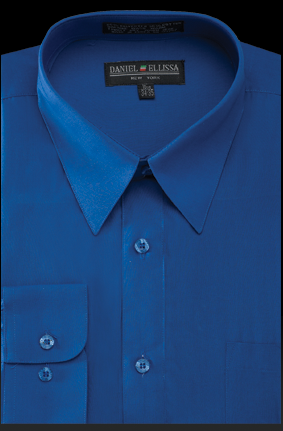 "Men's Regular Fit Dress Shirt - Basic Royal Blue Style" - New Arrival - 17Â½ 34/35