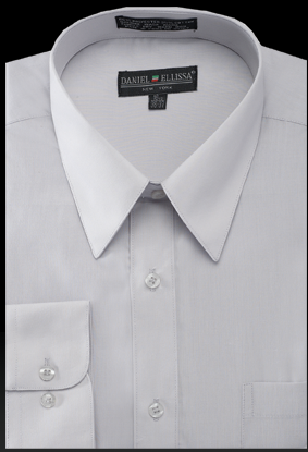 "Silver Men's Regular Fit Dress Shirt - Basic Style"