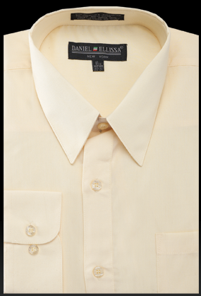 "Men's Regular Fit Dress Shirt - Soft Butter Ivory, Basic Style"