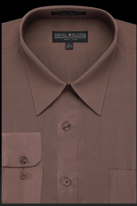 "Taupe Men's Regular Fit Dress Shirt - Basic Style" - 14Â½ 32/33