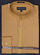 "Men's Honey Gold Regular Fit Dress Shirt with Banded Collar & Embroidery"
