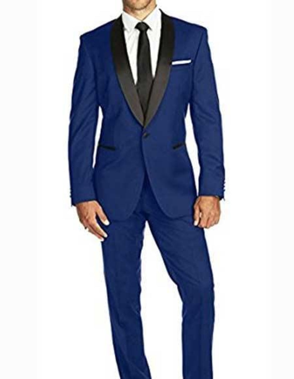 Royal Blue Groomsmen Suits - Royal Blue Suits - 38 Regular - 32 Waist