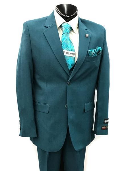 Dusty Blue Groomsmen Suits - Dusty Blue Suits - Double Vent Suit - 38 Regular - 32 Waist