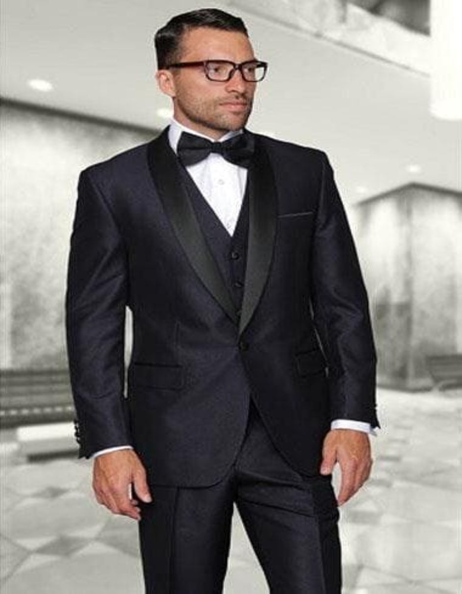 Dusty Black Groomsmen Suits - Dusty Black Suits - 38 Regular - 32 Waist