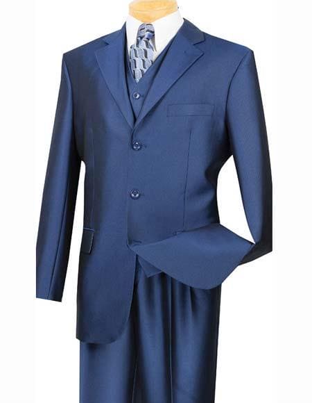 Dusty Blue Groomsmen Suits - Dusty Blue Suits - Single Breasted Suit - 38 Regular - 32 Waist