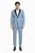 Dusty Blue Suit Color Tuxedo Shawl Collar Vested 3PC Mens Suit Slim Fit Jacket + Pants + Vest