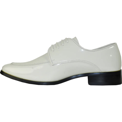 "Ivory Men's Classic Moc Toe Patent Tuxedo Prom 2026 Shoe"