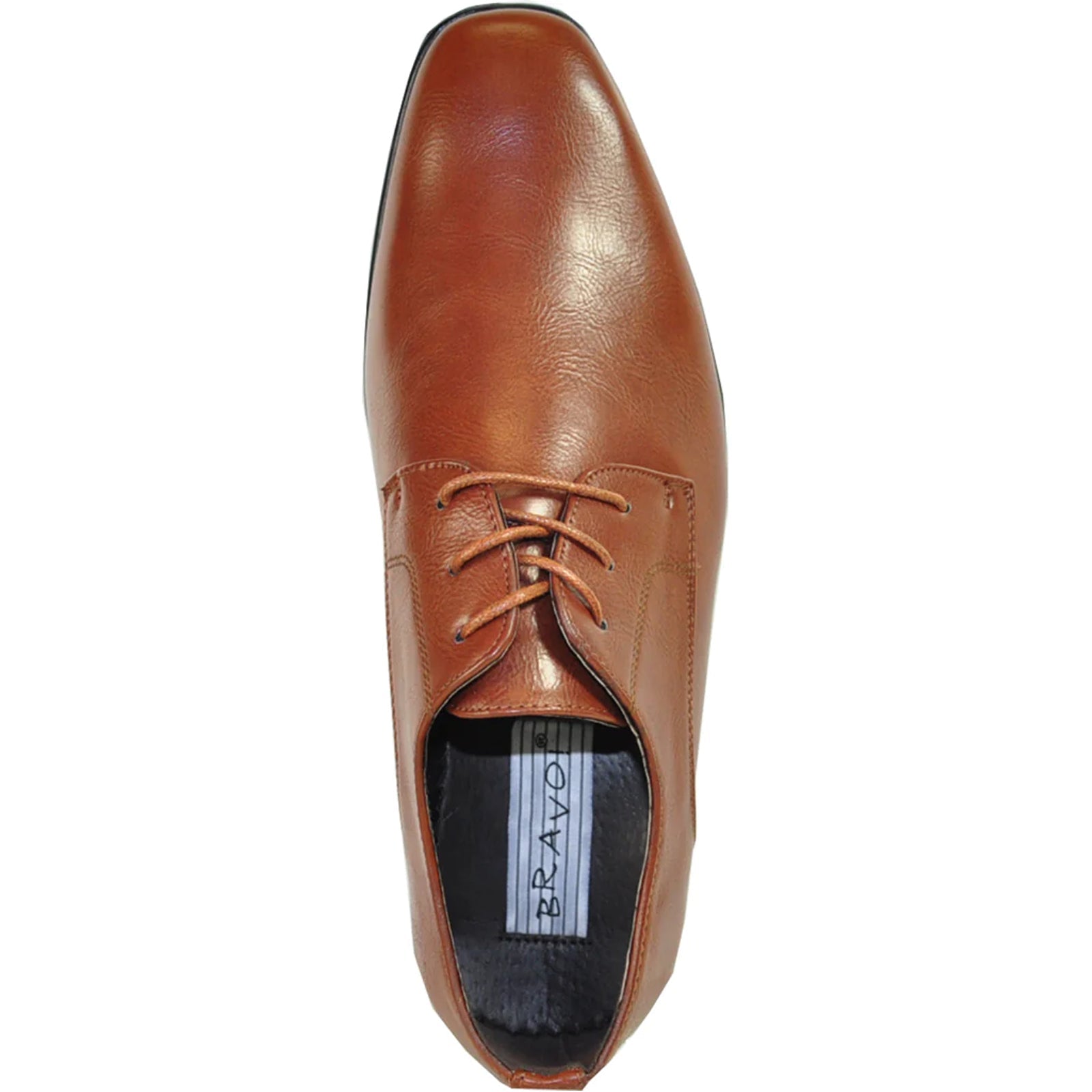 "Brown Oxford Dress Shoe - Men's Pointed Plain Toe Style"