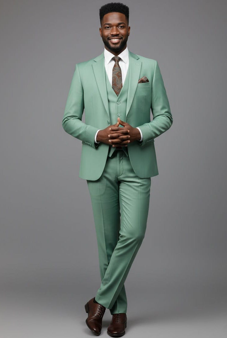 Effetti Suit Designer - 2 button Notch Lapel slim fit EF2N+V-8129 MINT - 34 Short or Extra Small