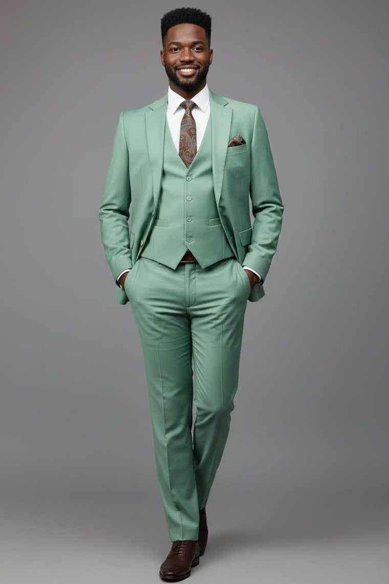 Effetti Suit Designer - 2 button Notch Lapel slim fit EF2N+V-8129 MINT - 34 Short or Extra Small