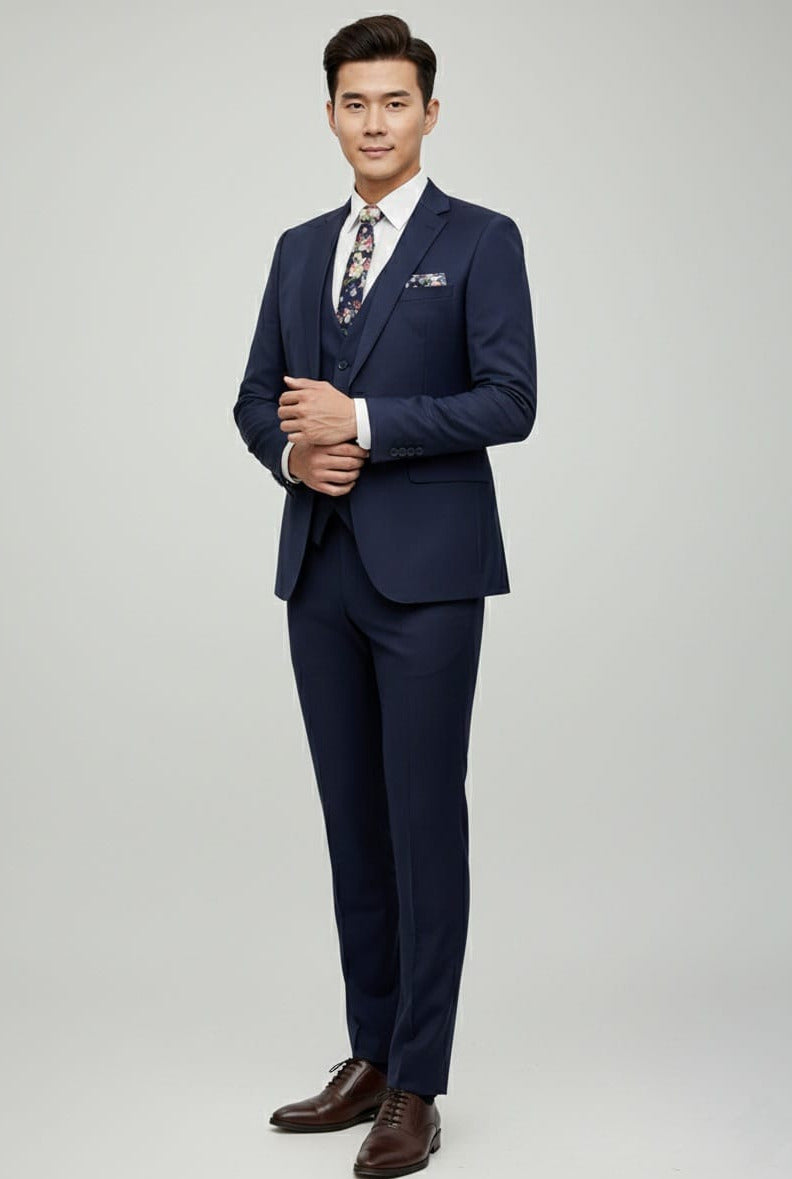 Effetti Suit Designer - 2 button Notch Lapel slim fit EF2N+V-8129 NAVY - 34 Short or Extra Small