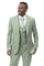 EJ Samuel Mens Modern Fit Sharkskin Vested Suit in Moss Green - USA Men's Outlet