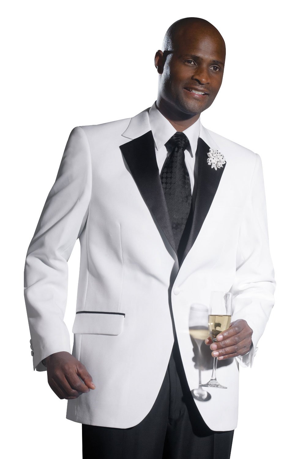 "Quincy" White 1-Button Notch Tuxedo (2-Piece Set) - Modern