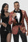 EJ Samuel Red & Gold Paisley Tux Jacket: Luxe Prom Smoking Look - USA Men's Outlet