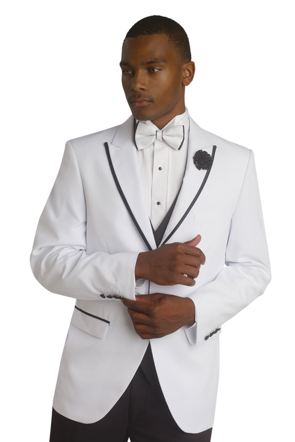 "Trinity" White 2-Button Peak Tuxedo (2-Piece Set) - Modern