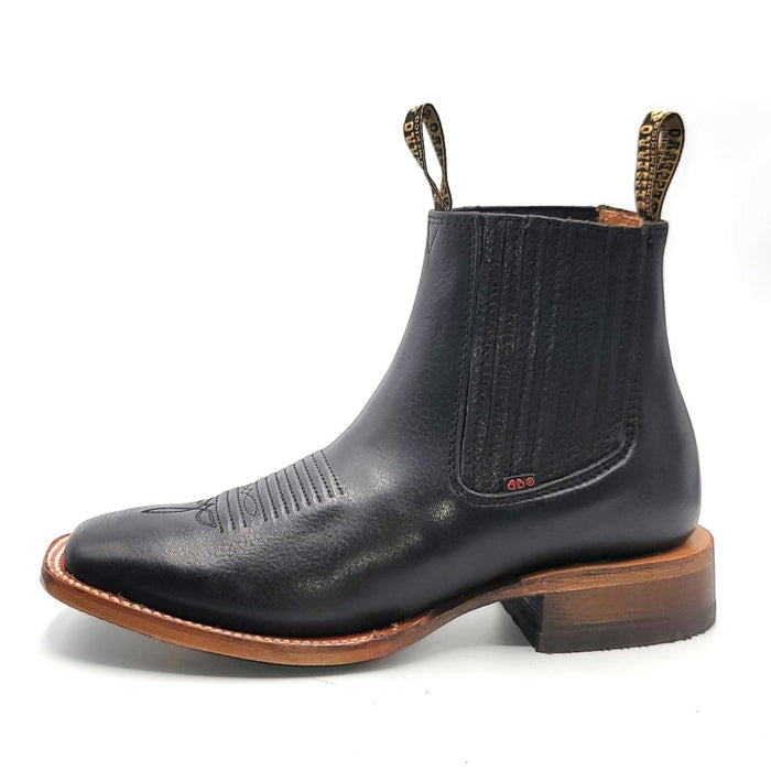 El Besserro Men's Ankle Boots Square Toe Black - 6