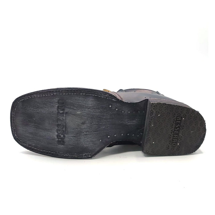 El Besserro Men's Lizard Print Square Toe Ankle Boots Burgundy - 6