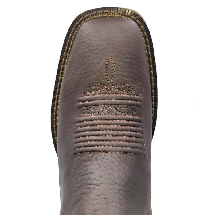 El Besserro Men's Square Toe Leather Ankle Boots Chocolate - 6