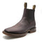 El Besserro Men's Square Toe Leather Ankle Boots Chocolate
