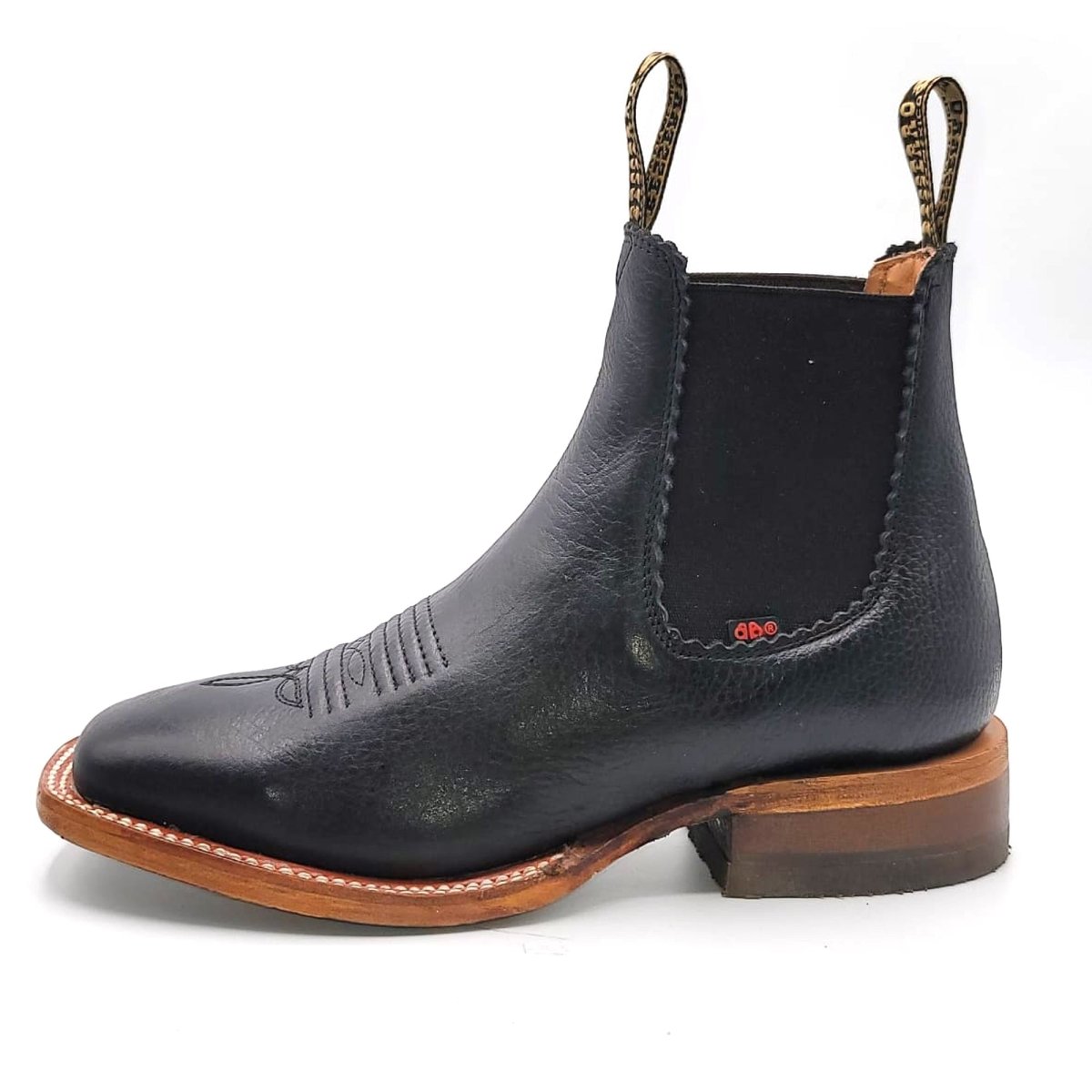 El Besserro Women's Square Toe Leather Ankle Boots Black - 5