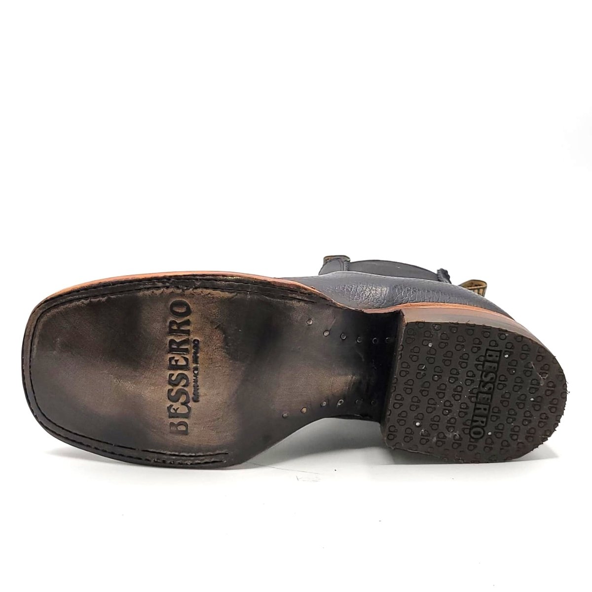 El Besserro Women's Square Toe Leather Ankle Boots Black - 5