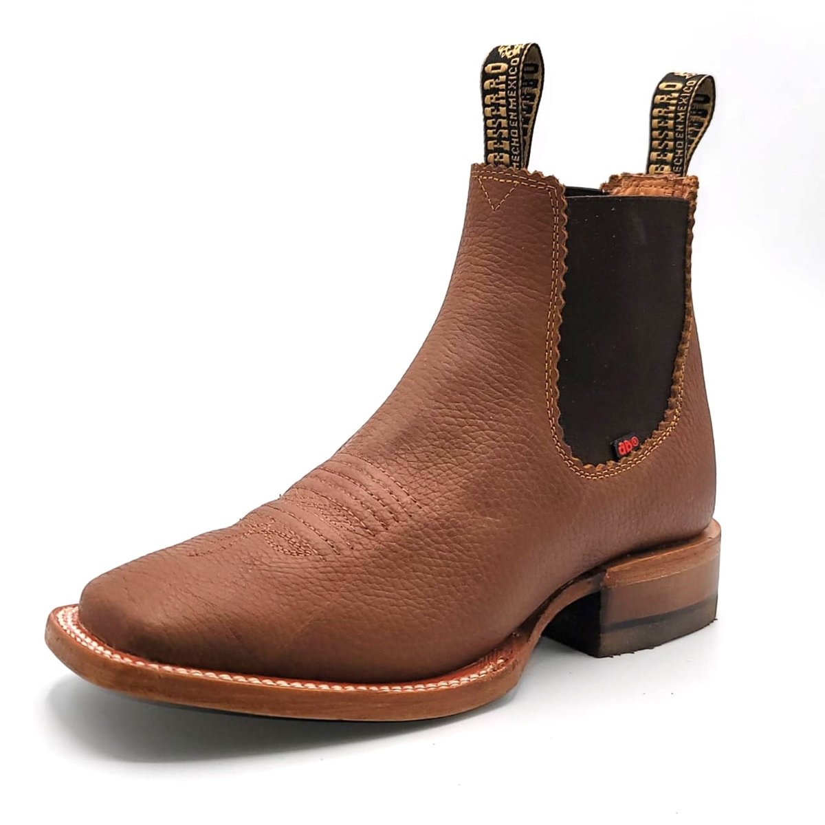 El Besserro Women's Square Toe Leather Ankle Boots Honey - 5