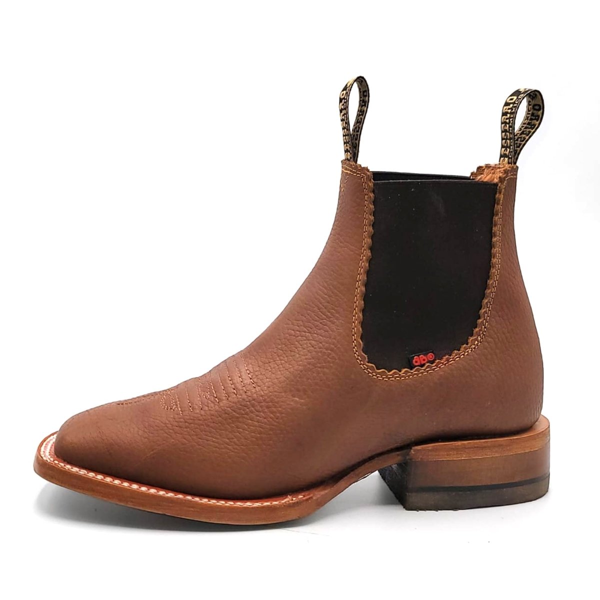 El Besserro Women's Square Toe Leather Ankle Boots Honey - 5