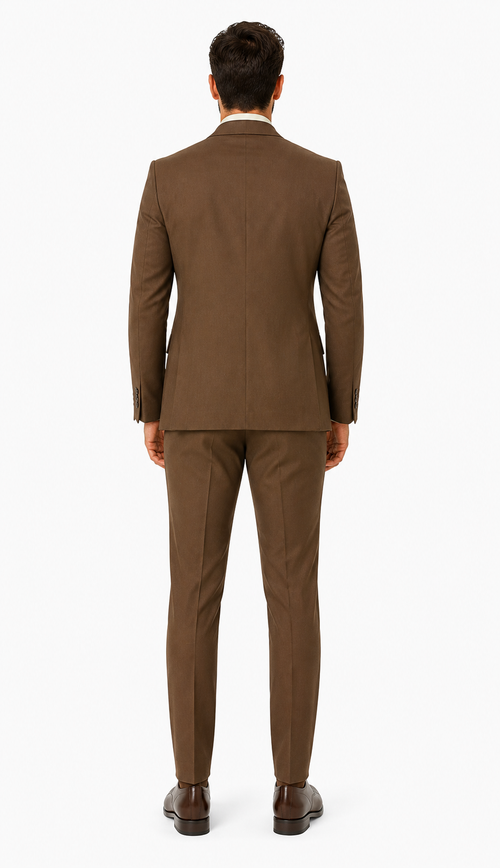 Elegant Brown Wedding Suit for Men Three-Piece Groom Outfit