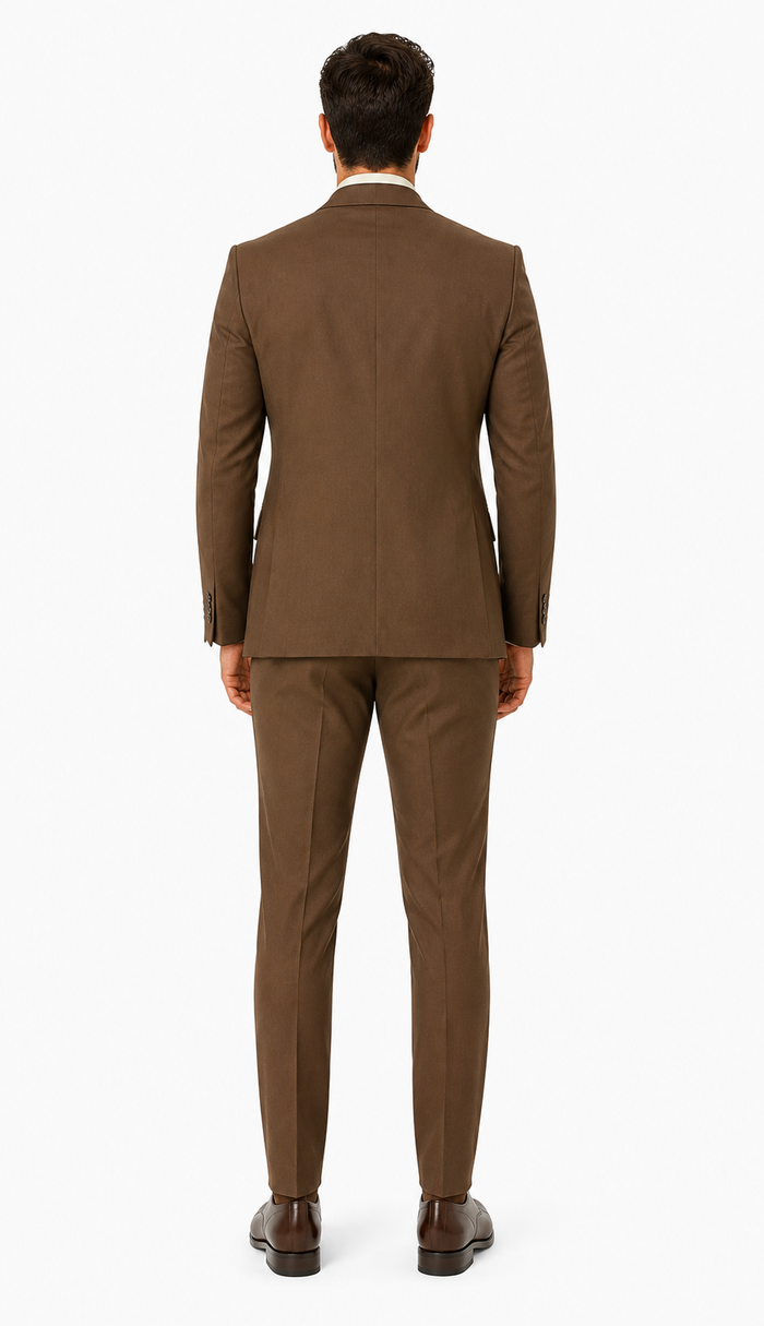 Elegant Brown Wedding Suit for Men Three-Piece Groom Outfit